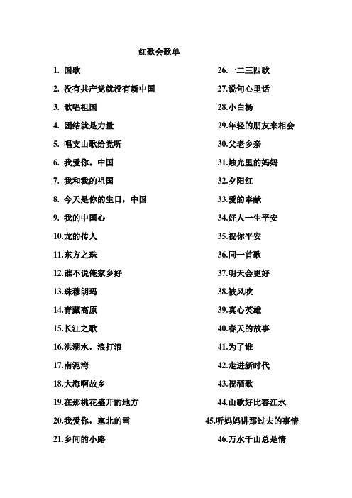 红歌会歌单