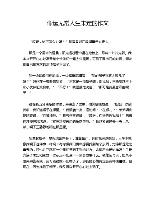 命运无常人生未定的作文