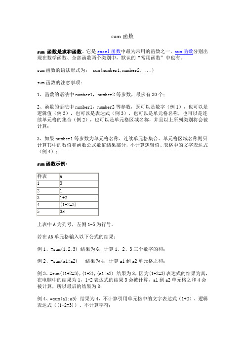 sum函数