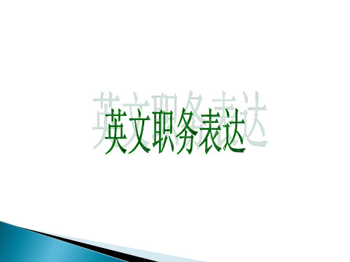 英文中国政府等职务表达