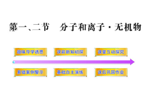 高中生物高一生物课件：1.1、2分子和离子 无机物