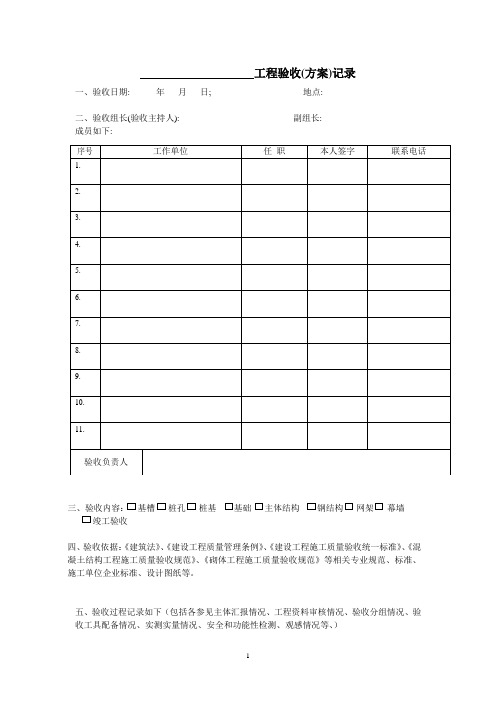 合肥市建筑工程验收表格
