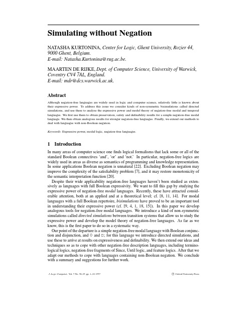 Simulating without Negation