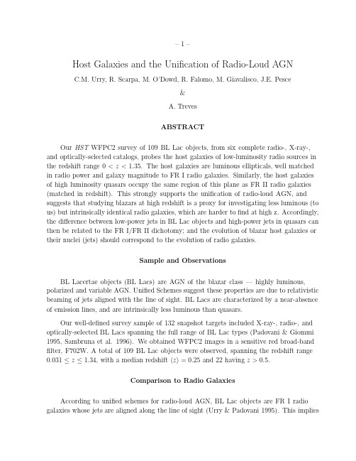 Host Galaxies and the Unification of Radio-Loud AGN