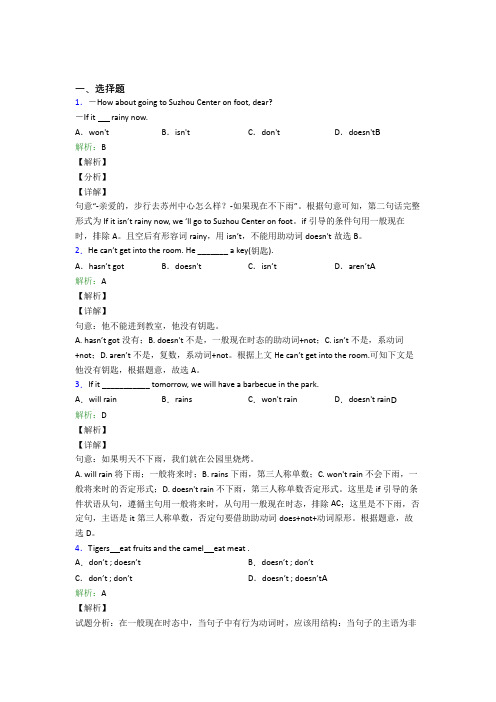 《常考题》八年级下英语常用语法知识——名词阶段练习(含答案解析)