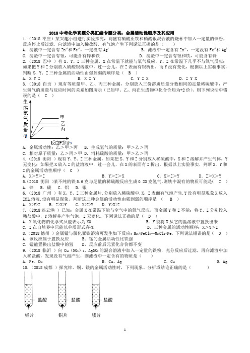2018082金属活动性