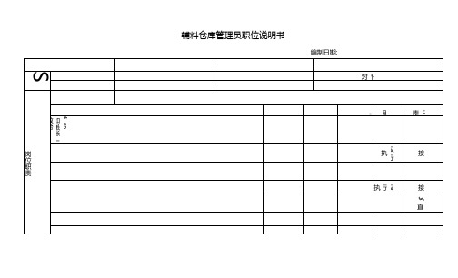 辅料仓库管理员职位说明书