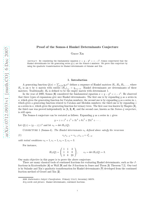 Proof of the Somos-4 Hankel Determinants Conjecture