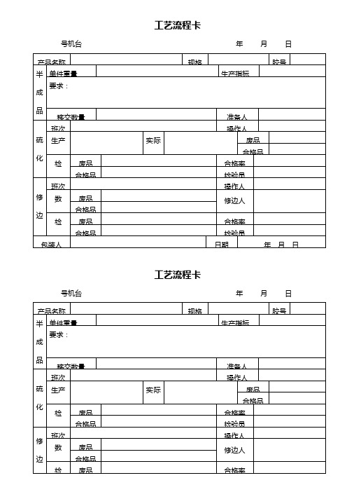 7.5.1 工艺流程卡(硫化)