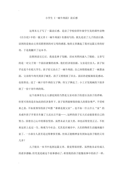 小学生《一碗牛肉面》读后感
