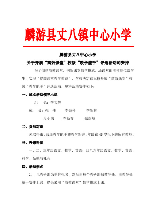 高效课堂活动安排
