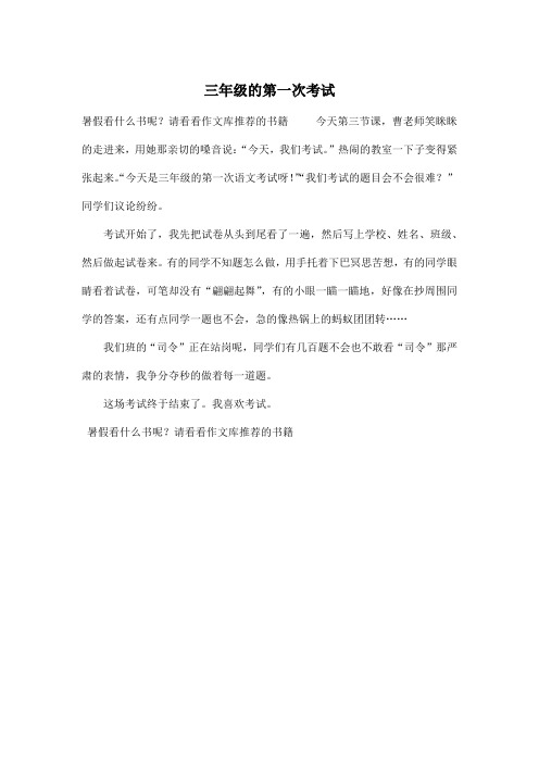 三年级的第一次考试_小学一年级作文300字