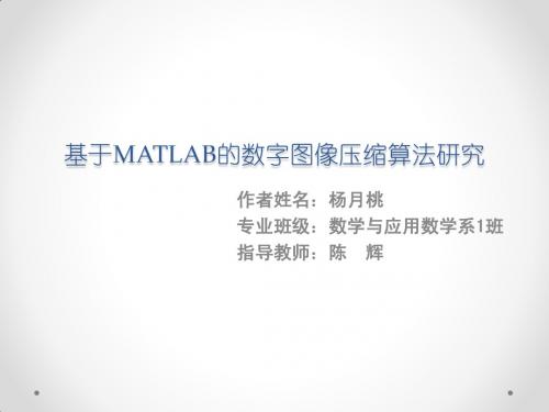 基于MATLAB的数字图像压缩算法研究