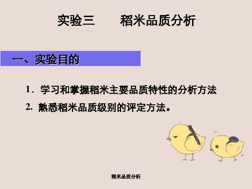 稻米品质分析