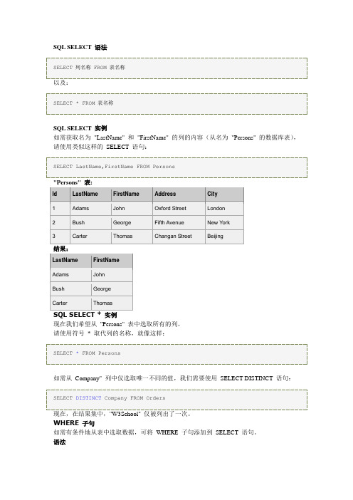 SQL语法(整理自w3school)