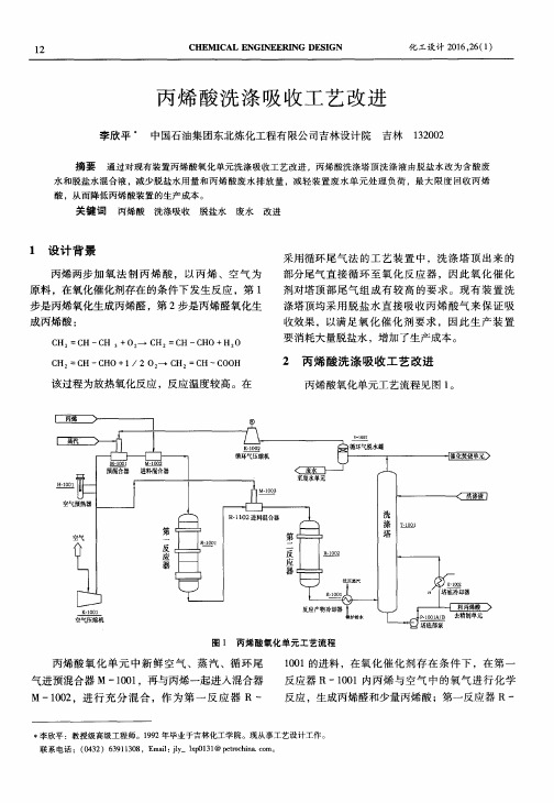 丙烯酸洗涤吸收工艺改进