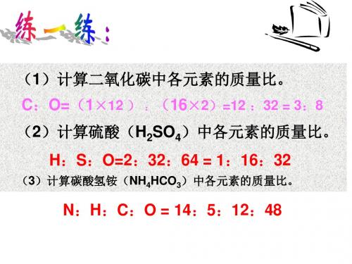 2.73 元素符号表示的量(练习)