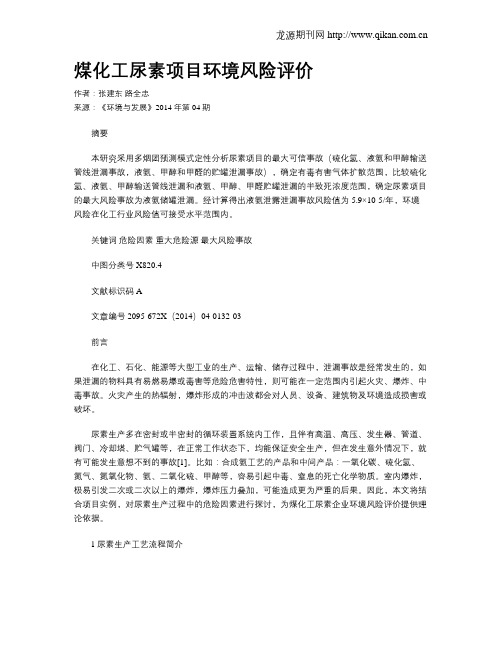 煤化工尿素项目环境风险评价