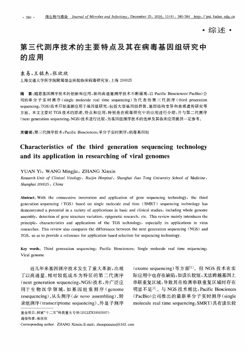 第三代测序技术的主要特点及其在病毒基因组研究中的应用