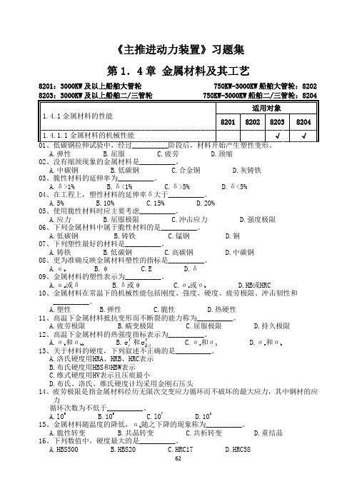 轮机工程材料题库(1)