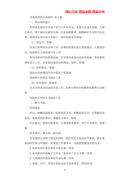 评选优秀团支部材料(12篇)(可直接编辑使用).docx