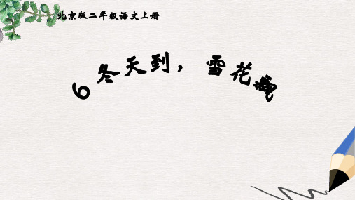 二年级语文上册 冬天到,雪花飘 2课件 北京版