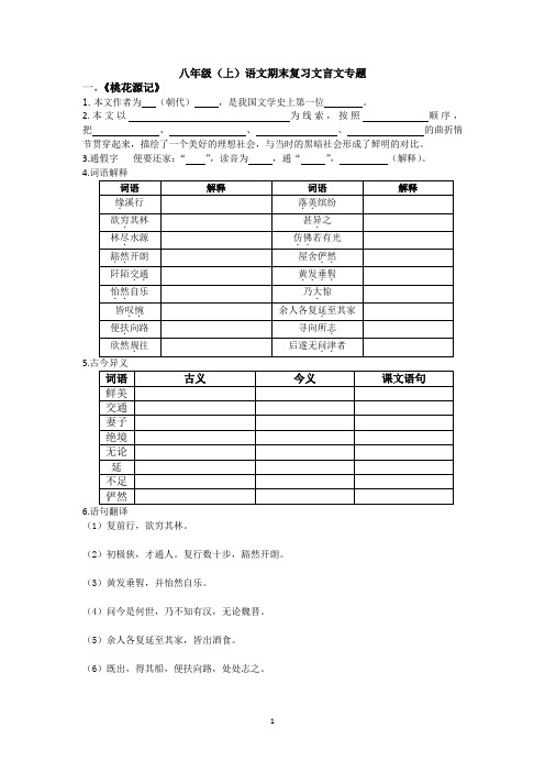 《桃花源记》《陋室铭》《爱莲说》  文言文专题