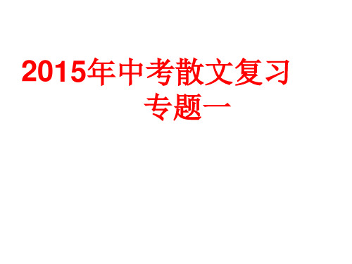 2015年中考散文复习专题一