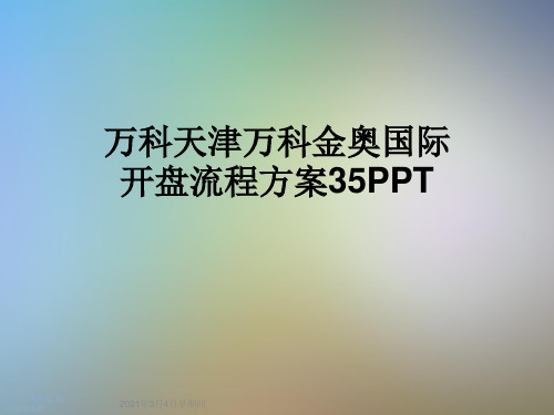 万科天津万科金奥国际开盘流程方案35PPT