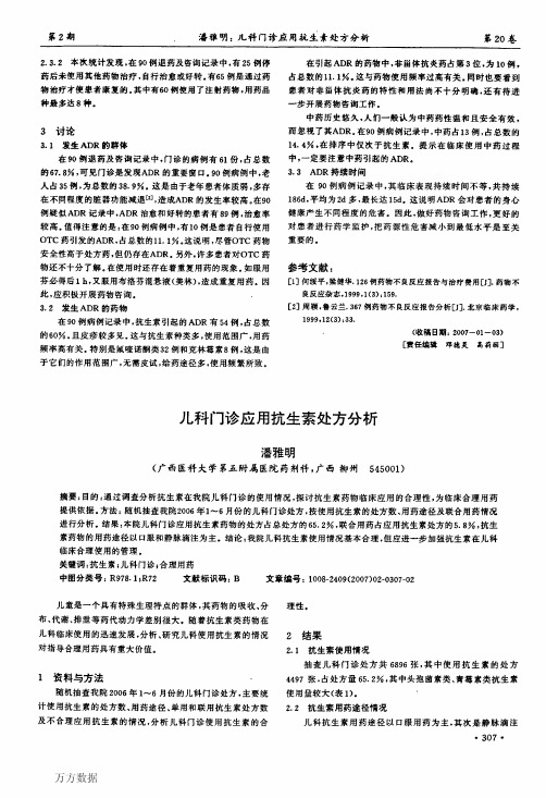 儿科门诊应用抗生素处方分析