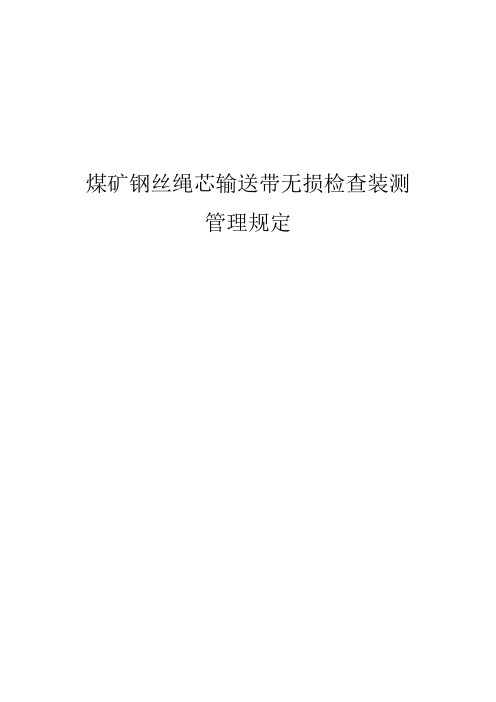 煤矿钢丝绳芯输送带无损检查装置管理规定