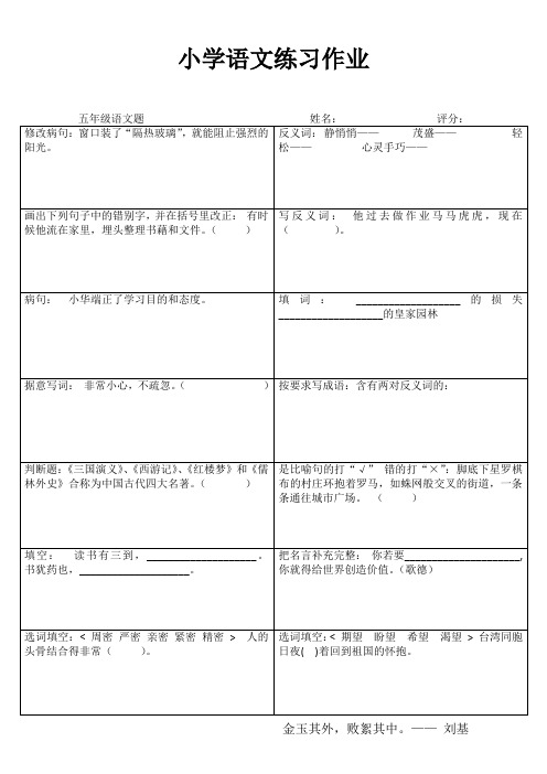 小学五年级语文精作细练 (53)