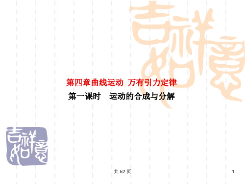2019版高三物理一轮复习课件41运动的合成与分解大纲版.ppt