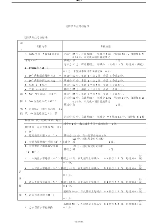 消防队专业考核标准