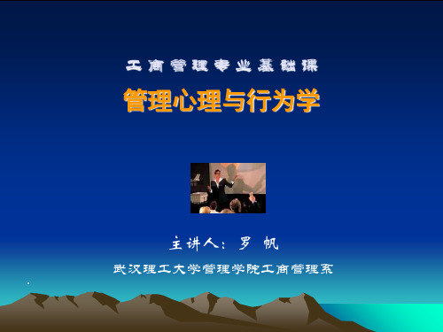 管理心理与行为学ppt-MBA课程：组织行为学共44页