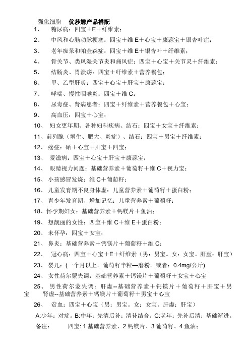 优莎娜产品搭配
