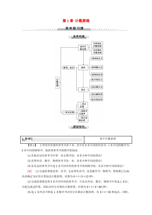 高中数学 第1章 计数原理章末复习课学案 北师大版选修2-3-北师大版高二选修2-3数学学案