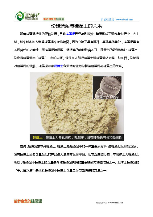 论硅藻泥与硅藻土的关系