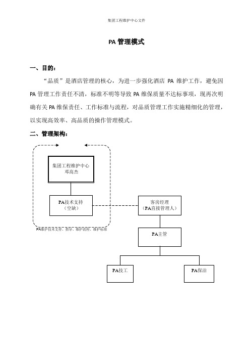 分店PA管理模式