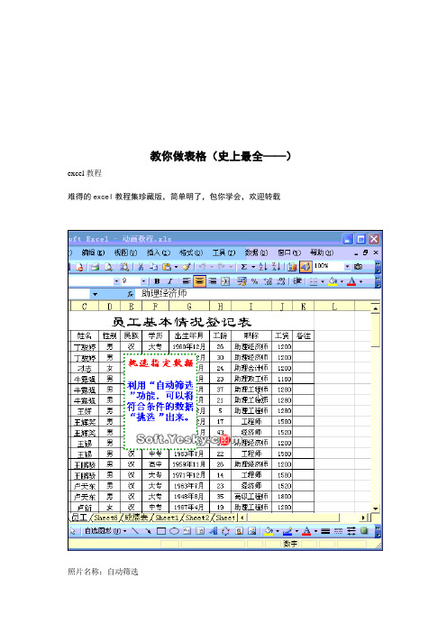 教你如何制作最全面的excel表格(doc 68页)