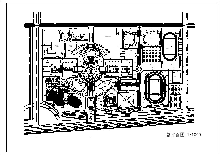 【设计图纸】某高校规划图(精选CAD图例)
