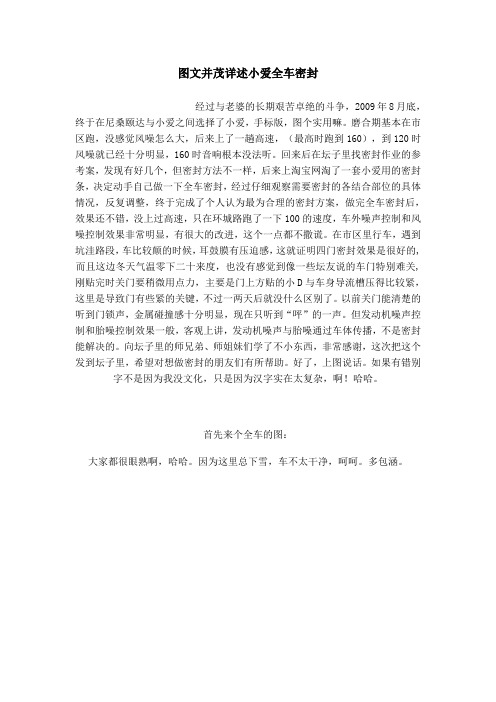 新爱丽舍密封DIY
