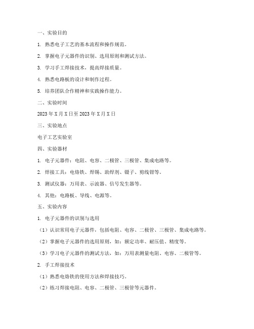 电子工艺实习实验报告书