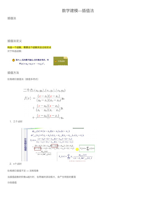 数学建模---插值法