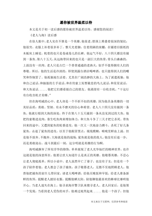 愿你被世界温柔以待_初一读后感
