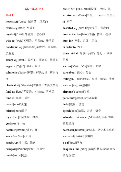 高中英语单词(带汉语)