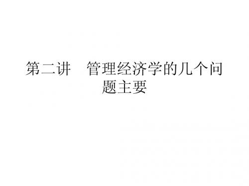 第二讲    管理经济学的几个问题主要