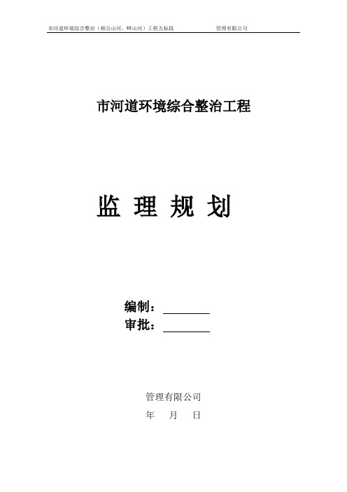 市河道环境综合整治工程绿监理规划