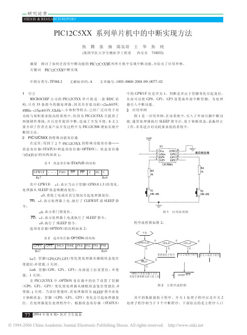 PIC12C5XX系列单片机中的中断实现方法