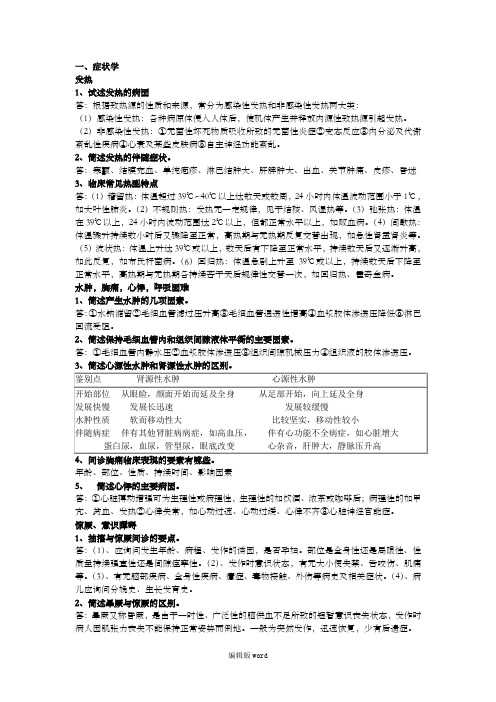 诊断学简答题(库)